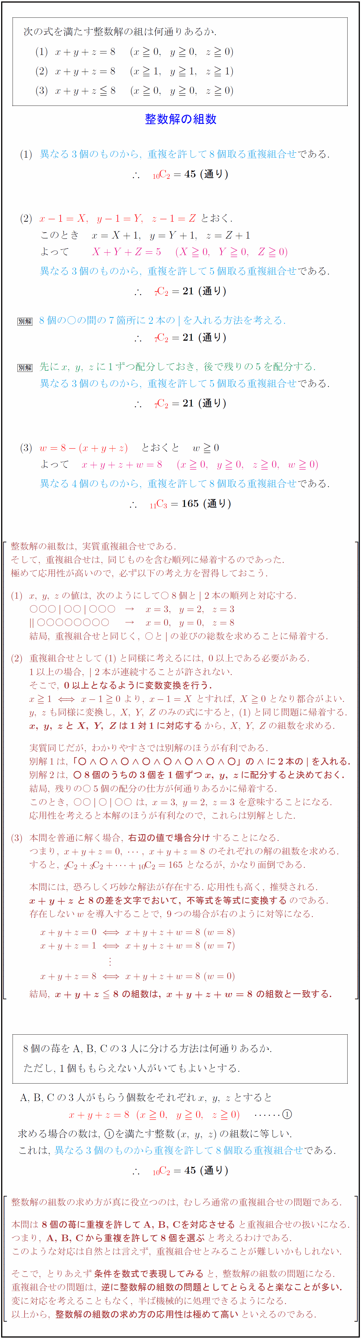 高校数学a 方程式x Y Z Nの整数解の組数 受験の月