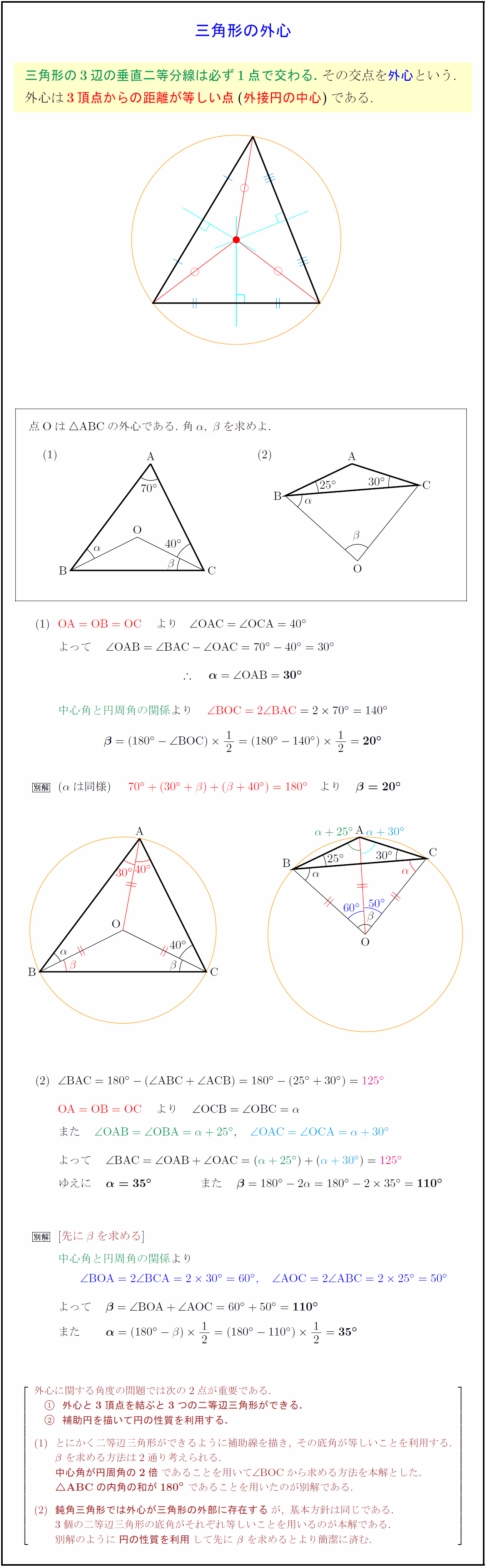 高校数学a 三角形の五心 三角形の外心 外接円の中心 受験の月