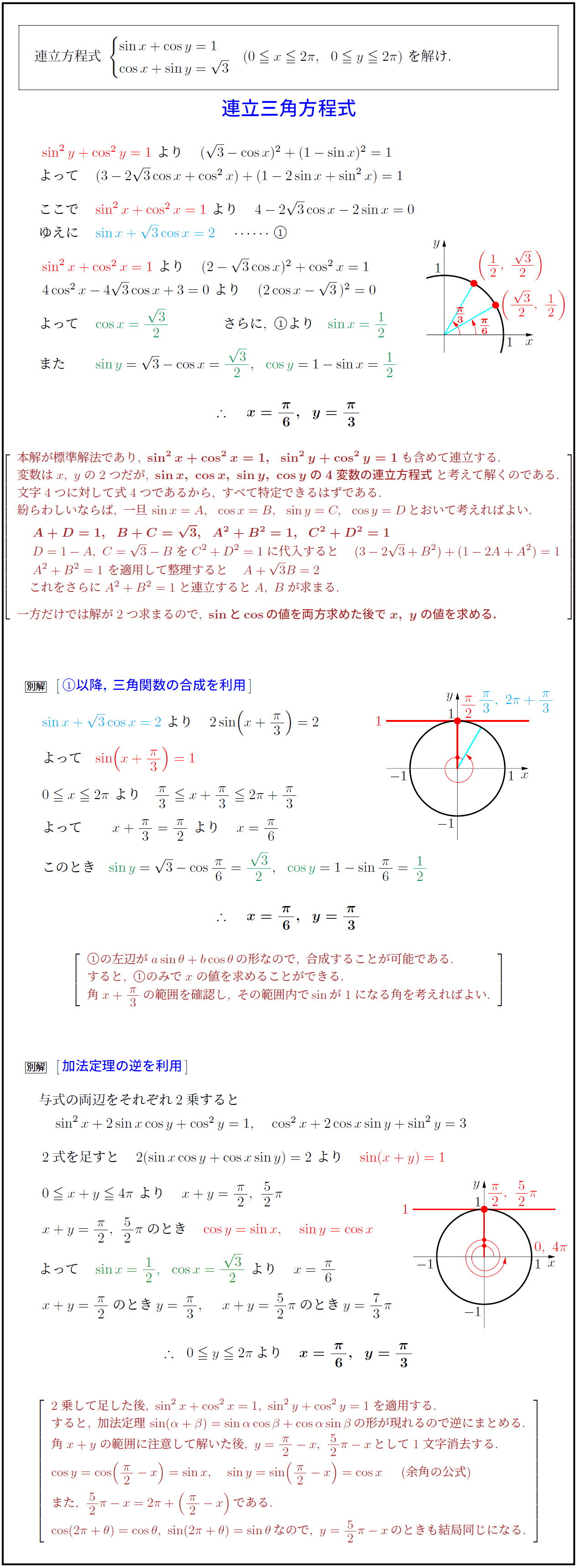 三角方程解法 三角函数方程解法 三角函数参数方程 三角函数求解